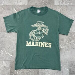 Vintage Marines Graphic Tee Mens Medium Short Sleeve USMC United States y2k